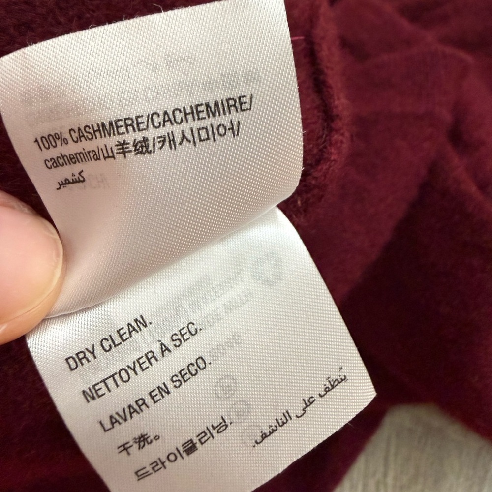 Charter Club Luxury 100% Cashmere Sweater Ruffle Bell Sleeves Burgundy Small - Picture 6 of 8